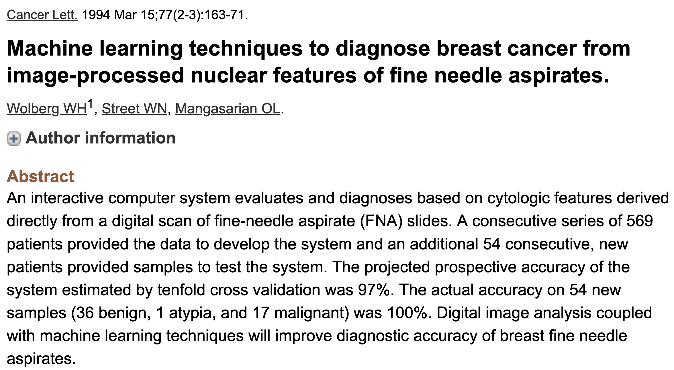 breast cancer article